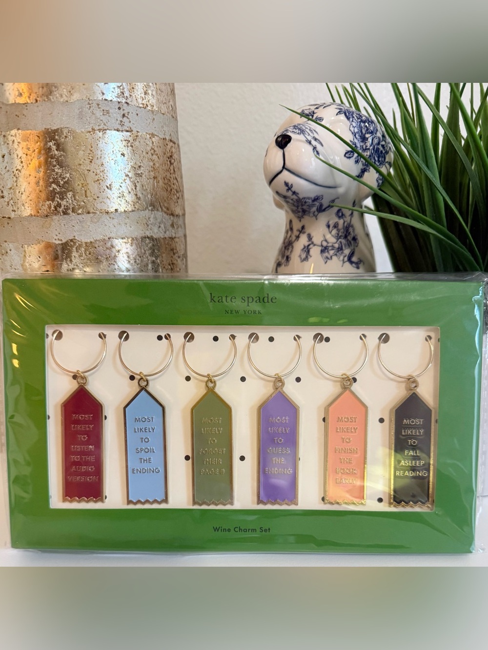 Book Club Wine Charm Set